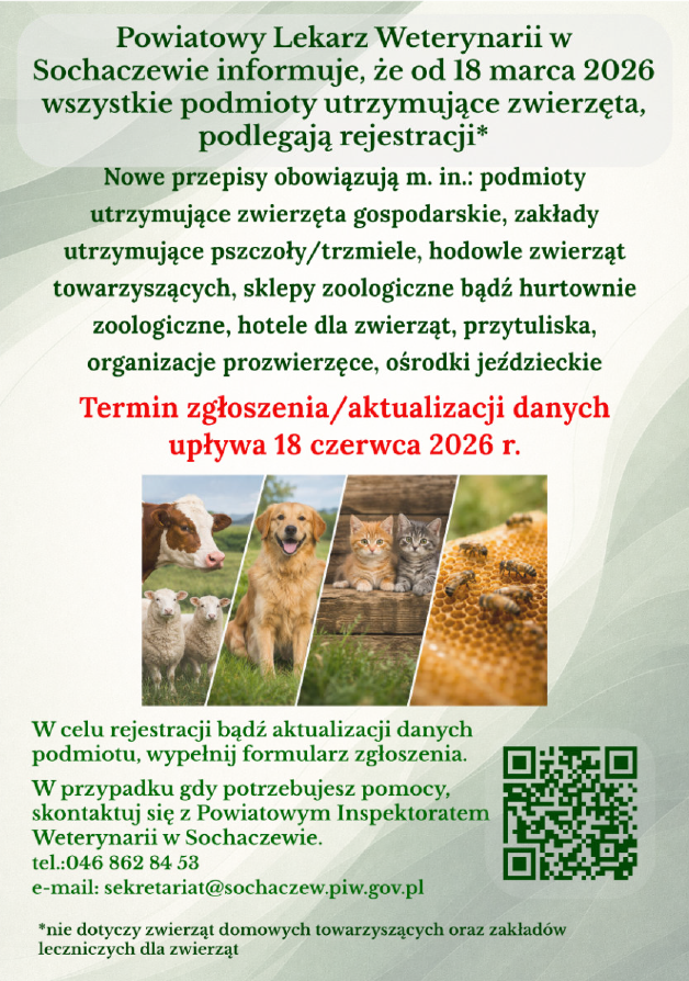 Obowiązek rejestracji dla podmiot&oacute;w prowadzących działalność związaną z&nbsp;utrzymywaniem zwierząt