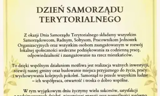 Zdjęcie do Dzień Samorządu Terytorialnego &ndash; wyjątkowe święto wszystkich os&oacute;b, kt&oacute;re każdego dnia pracują na rzecz naszej lokalnej społeczności&nbsp;