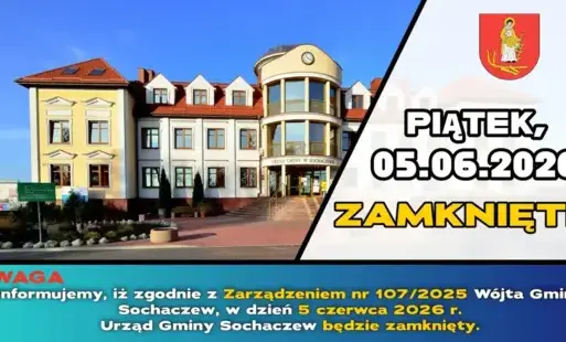 Piątek, 5 czerwca - Urząd zamknięty