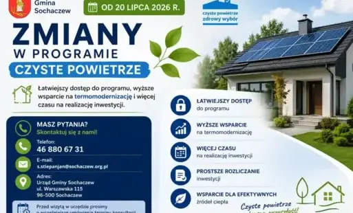 Zmiany w programie „Czyste Powietrze” od 20 lipca 2026 r.