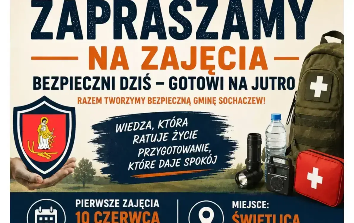 Bezpieczni dziś – gotowi na jutro. Rusza cykl bezpłatnych szkoleń dla mieszkańców Gminy Sochaczew