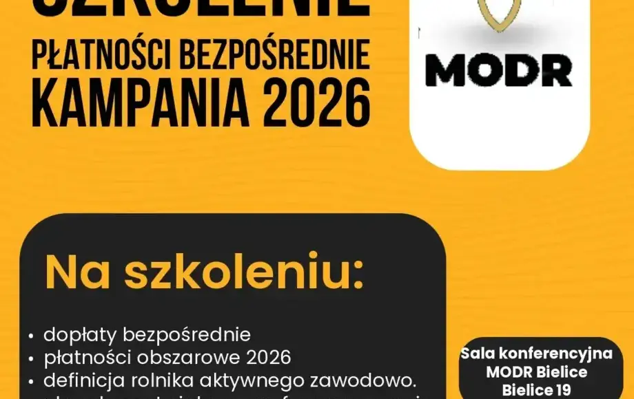 MODR - szkolenie „Płatności bezpośrednie kampania 2026” - Gmina Sochaczew