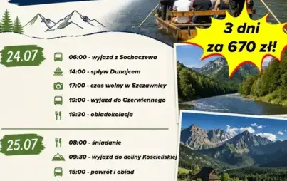 Spływ dunajcem, Dolina Kościeliska, Kraków - wspólne zwiedzanie południa Polski!