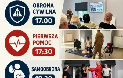 Bezpłatne szkolenia dla mieszkańców Gminy Sochaczew - obrona cywilna, pierwsza pomoc, samoobrona (sierpień)