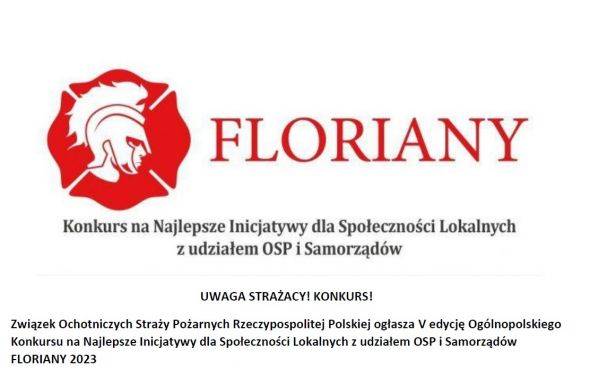 Uwaga strażacy - konkurs Floriany 2023!